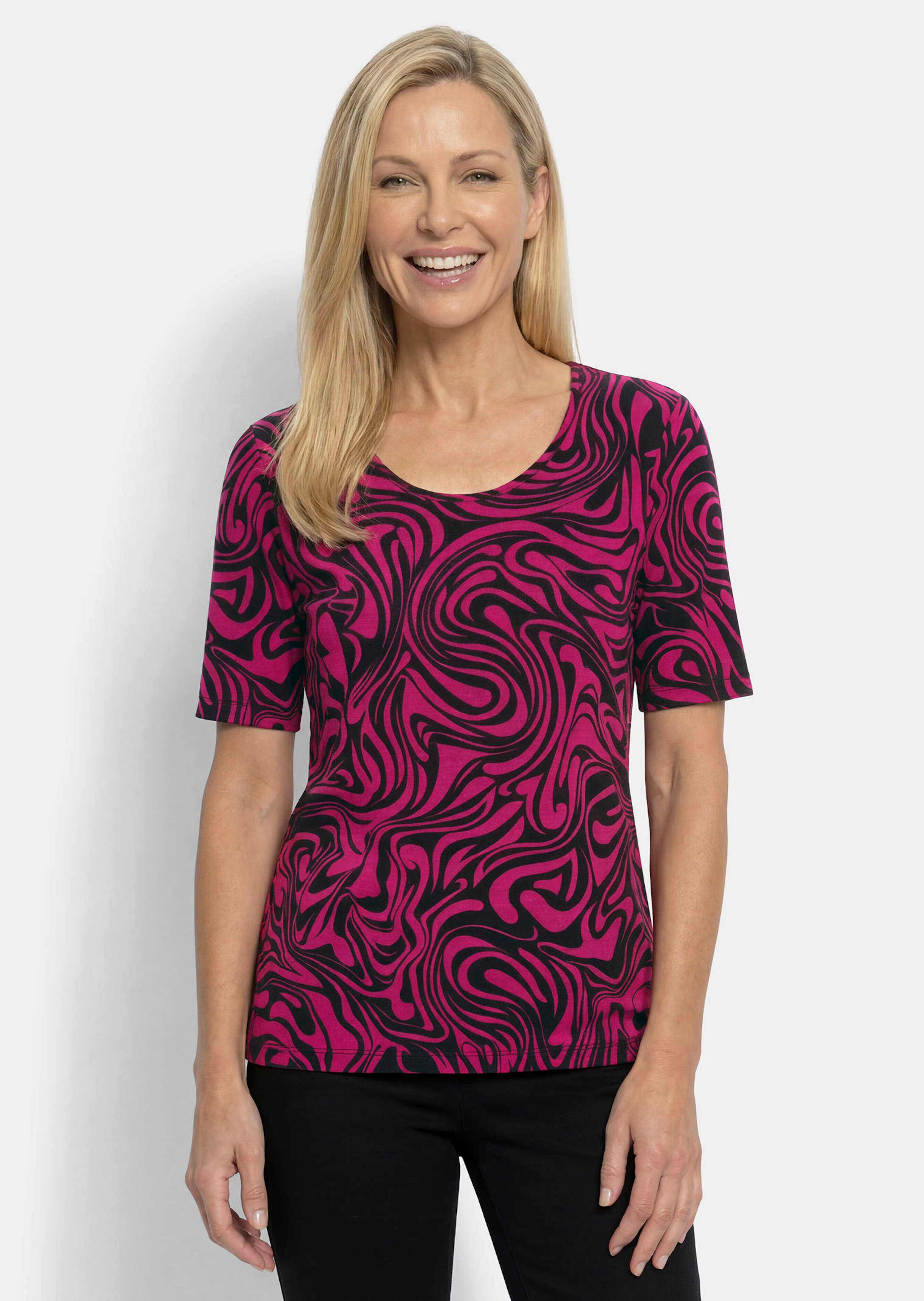 Jersey shirt met gedurfd patroon