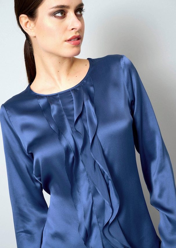 Seidenbluse mit Volants 4