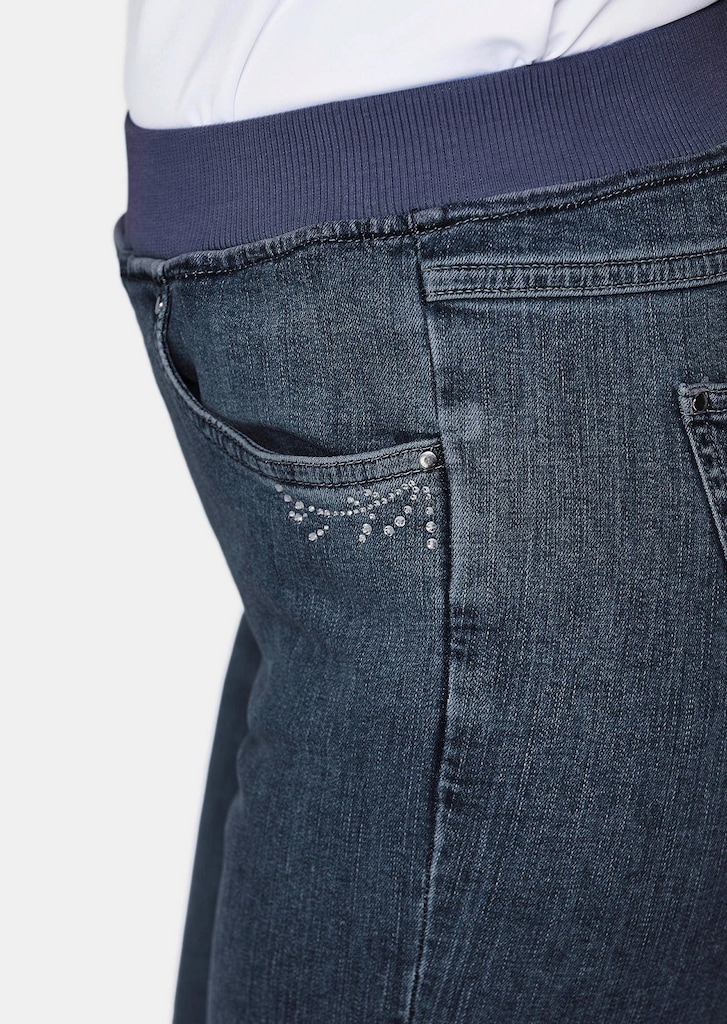 3/4-Jeansschlupfhose Louisa mit bequemen Jerseybund und Stickerei