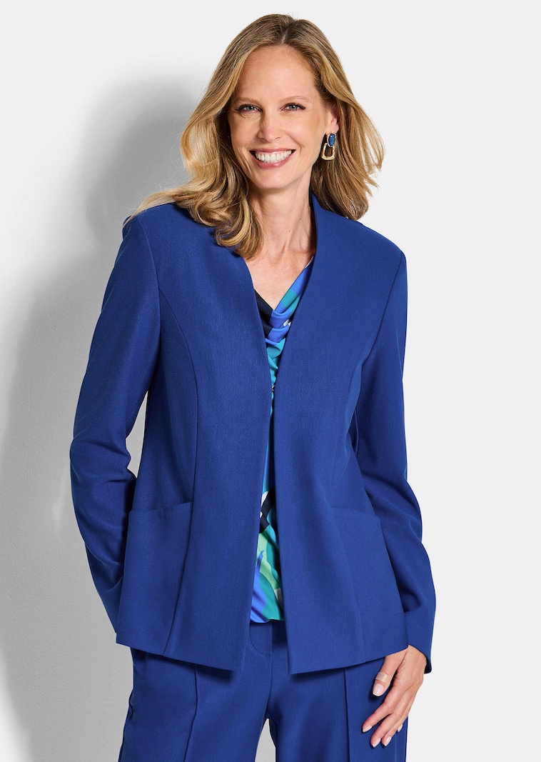 Blazer zonder revers van viscose-stretch