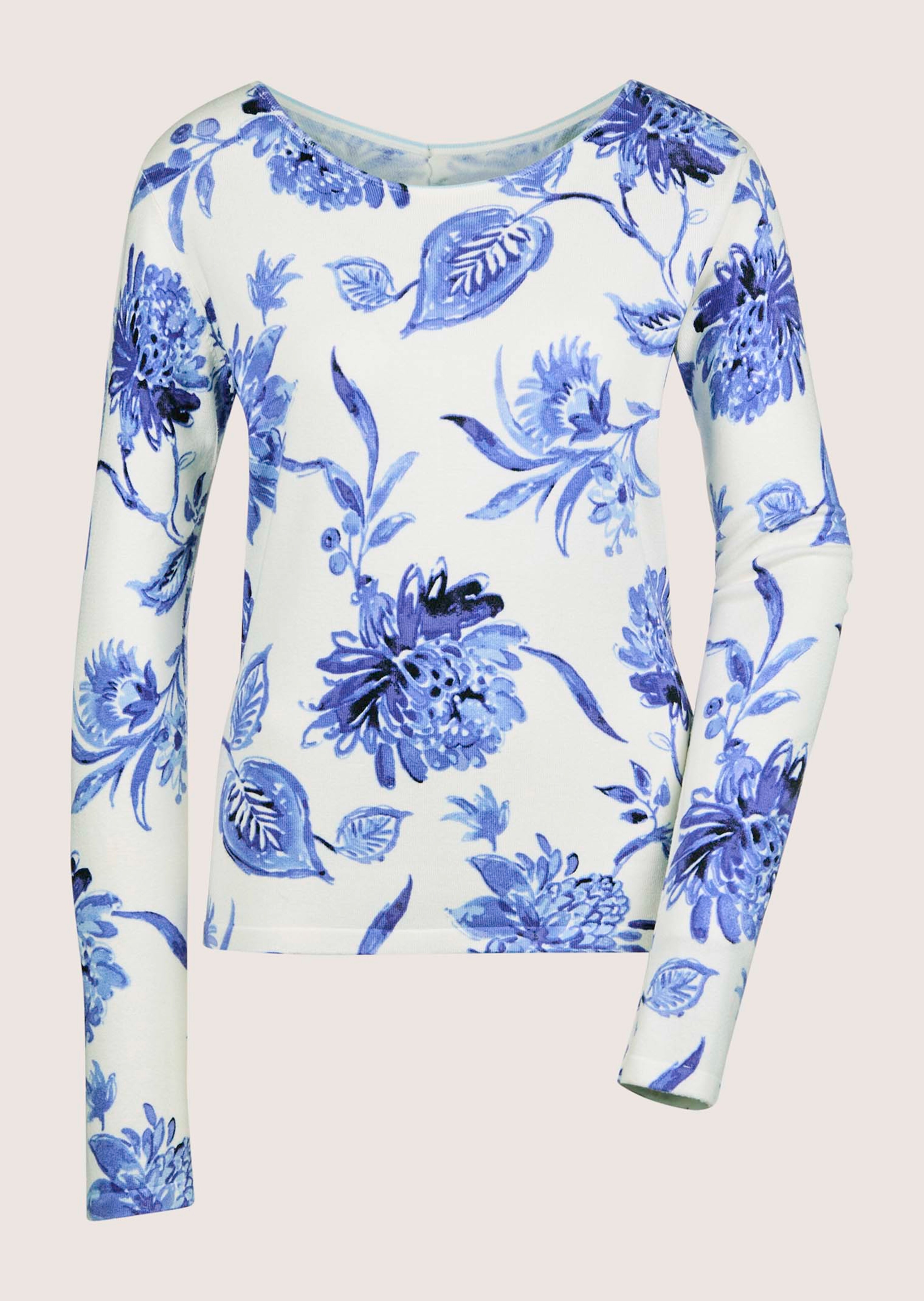 Rundhals-Pullover mit Floral-Print thumbnail 1