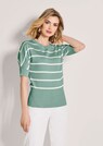 Ringelpullover mit Halbarm und breitem Bund thumbnail 1