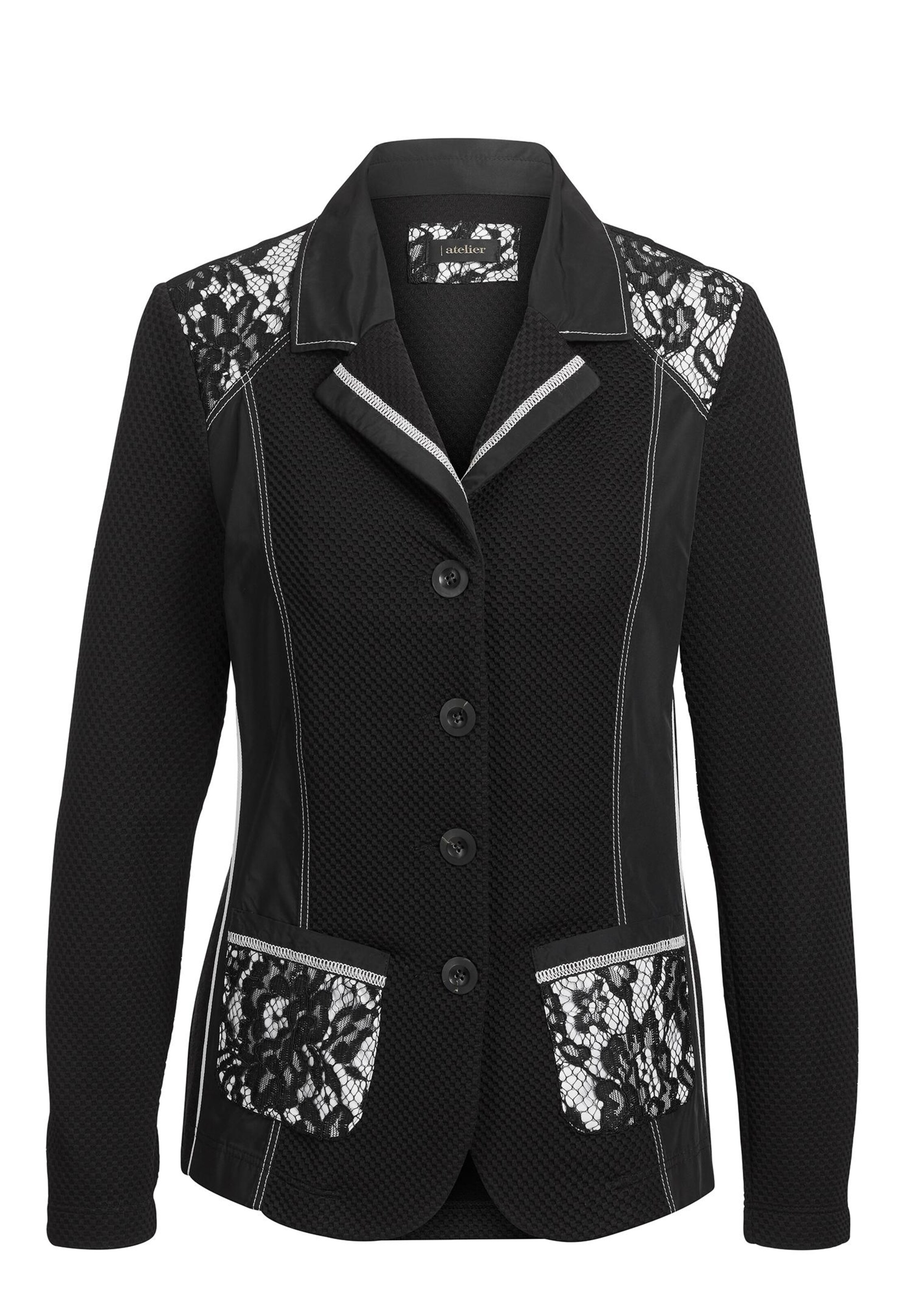 Blazer en jersey en jacquard - noir - Gr. 48 de Goldner Fashion