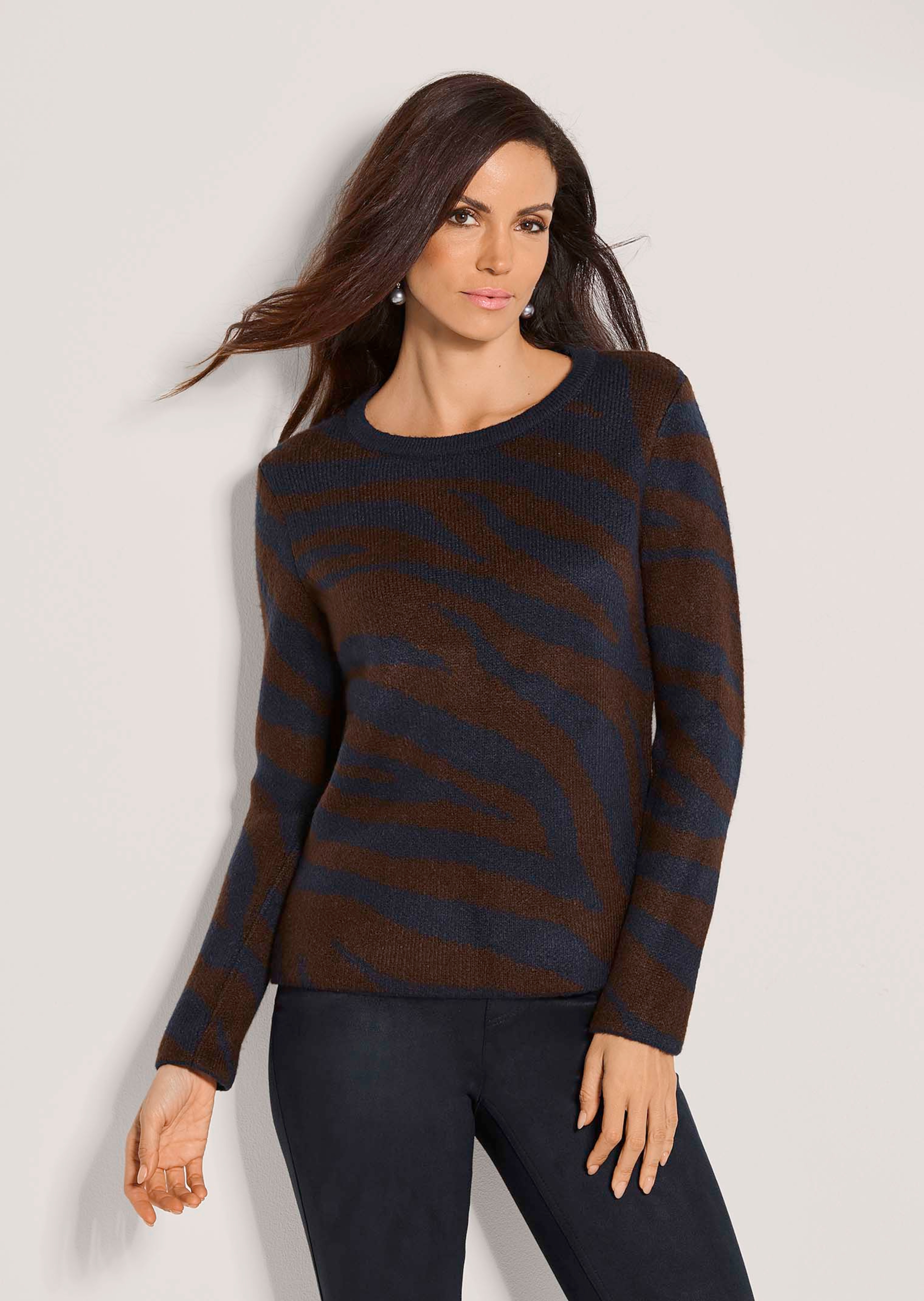 Pullover mit modischem Zebra-Muster