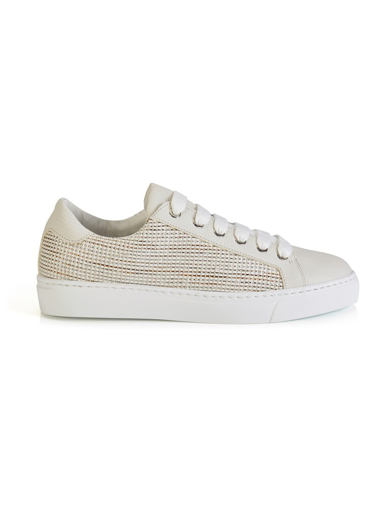 Lace-up sneakers made from natural raffia fabric 3