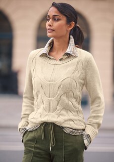 Zopfpullover mit Rundhalsausschnitt thumbnail 7