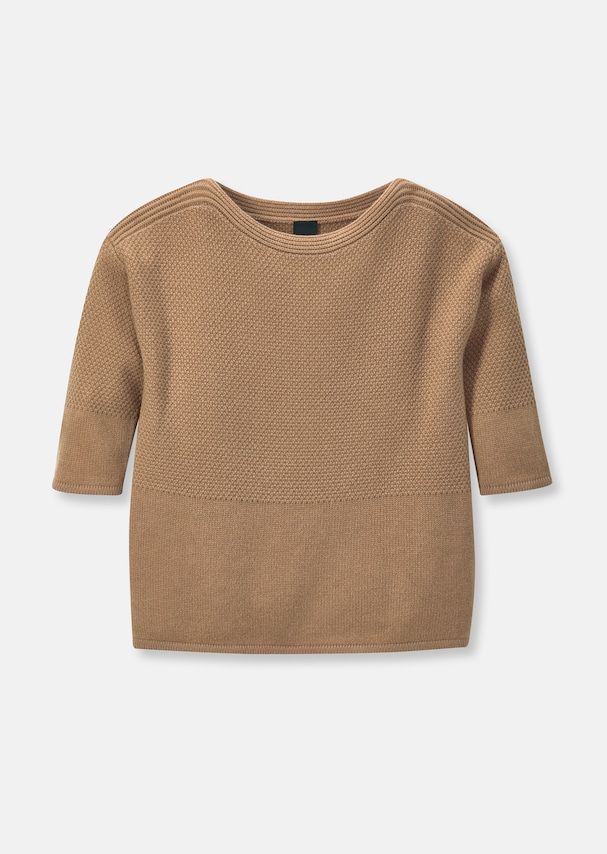 Cashmere jumper with textured mix 5