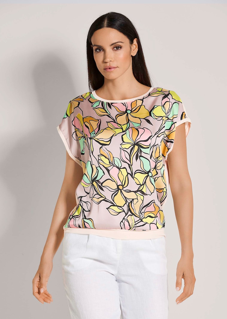 Rundhals-Shirt mit Unikat-Print