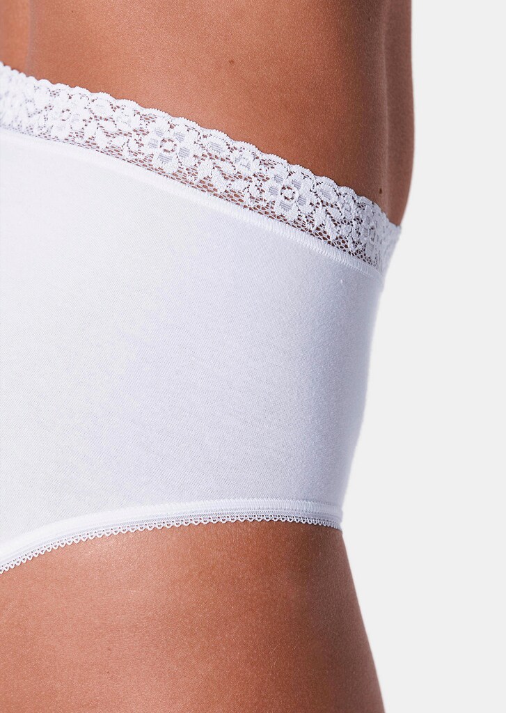 Lot de 2 slips taille haute avec élastique en dentelle 2