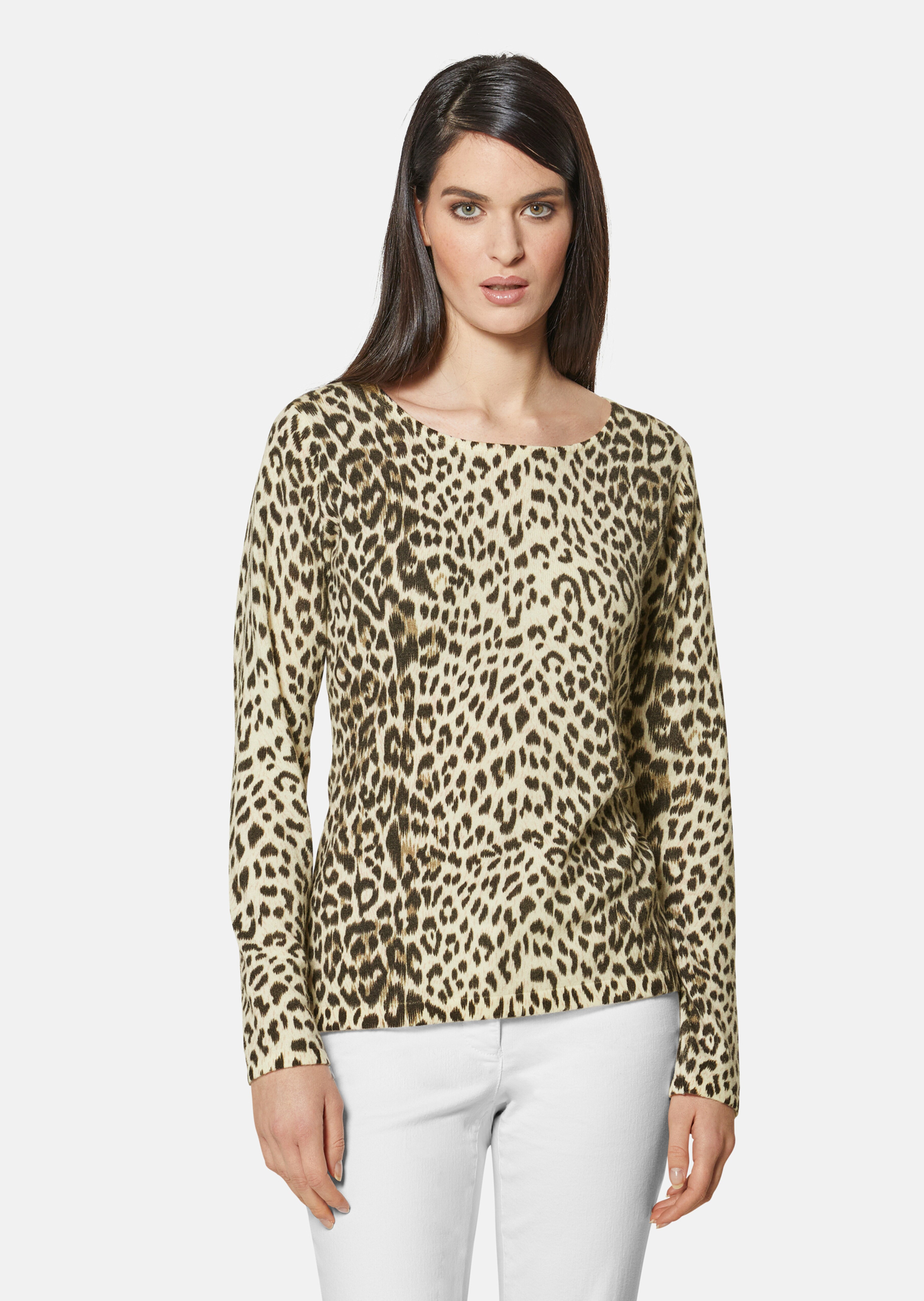 Rundhals-Pullover im Leo-Look