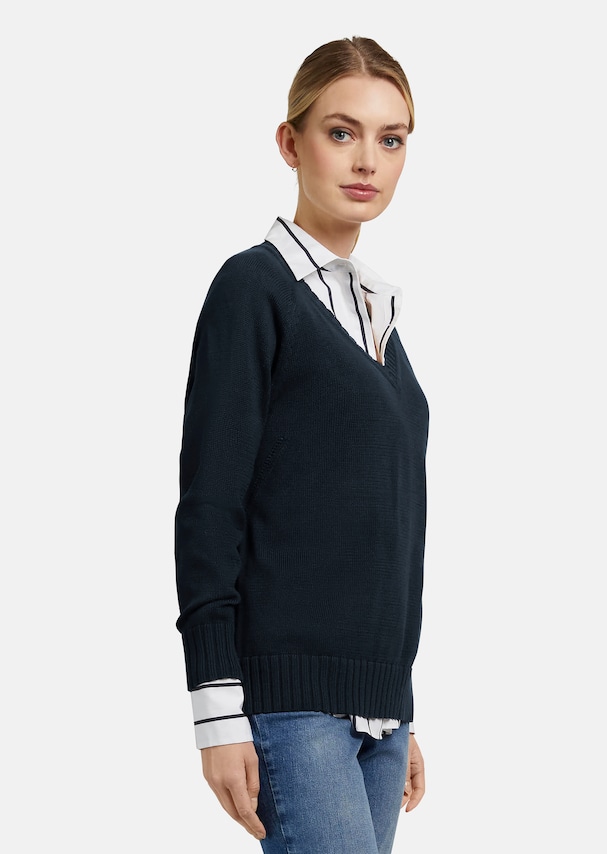 Smooth knit jumper with rib-knit accents 2