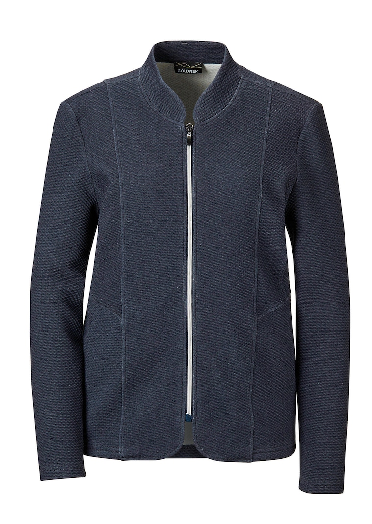 Strukturierte Jacke mit Stehkragen