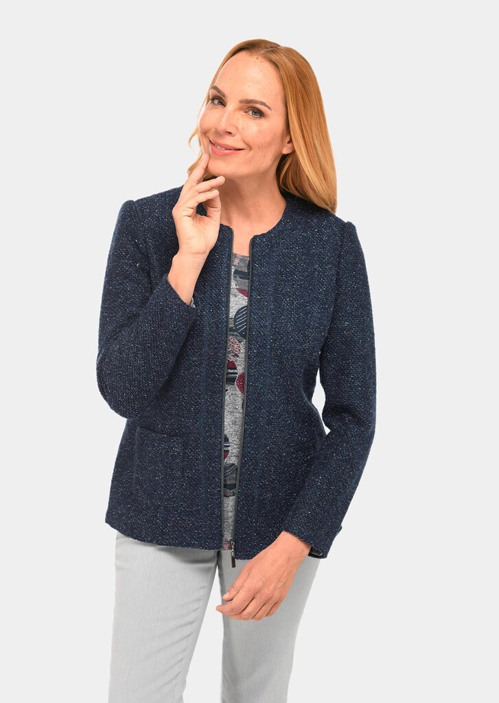 Bouclé-Jacke mit feinem Glanzgarn