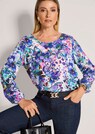 Bluse mit Blumenprint und Bordüre thumbnail 4