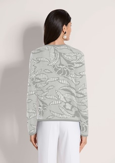 Blazer en maille à imprimé jacquard et zip thumbnail 3