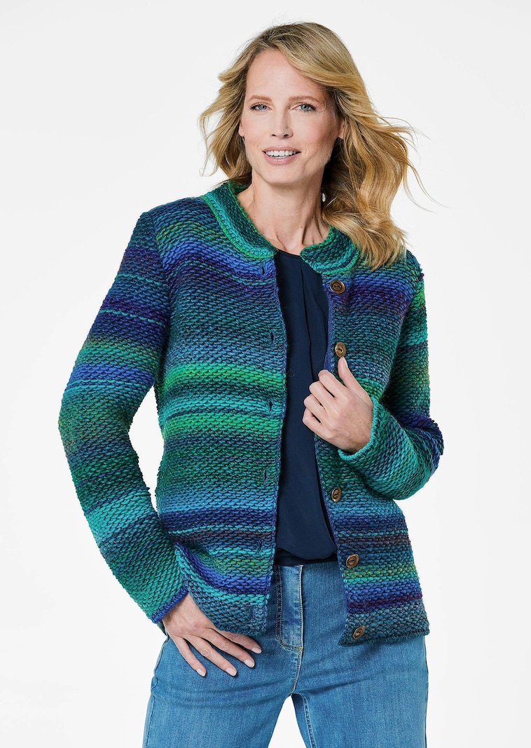 Cardigan en milleraies multicolores