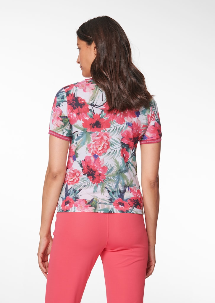 Shirt mit floralem Unikat-Print 2