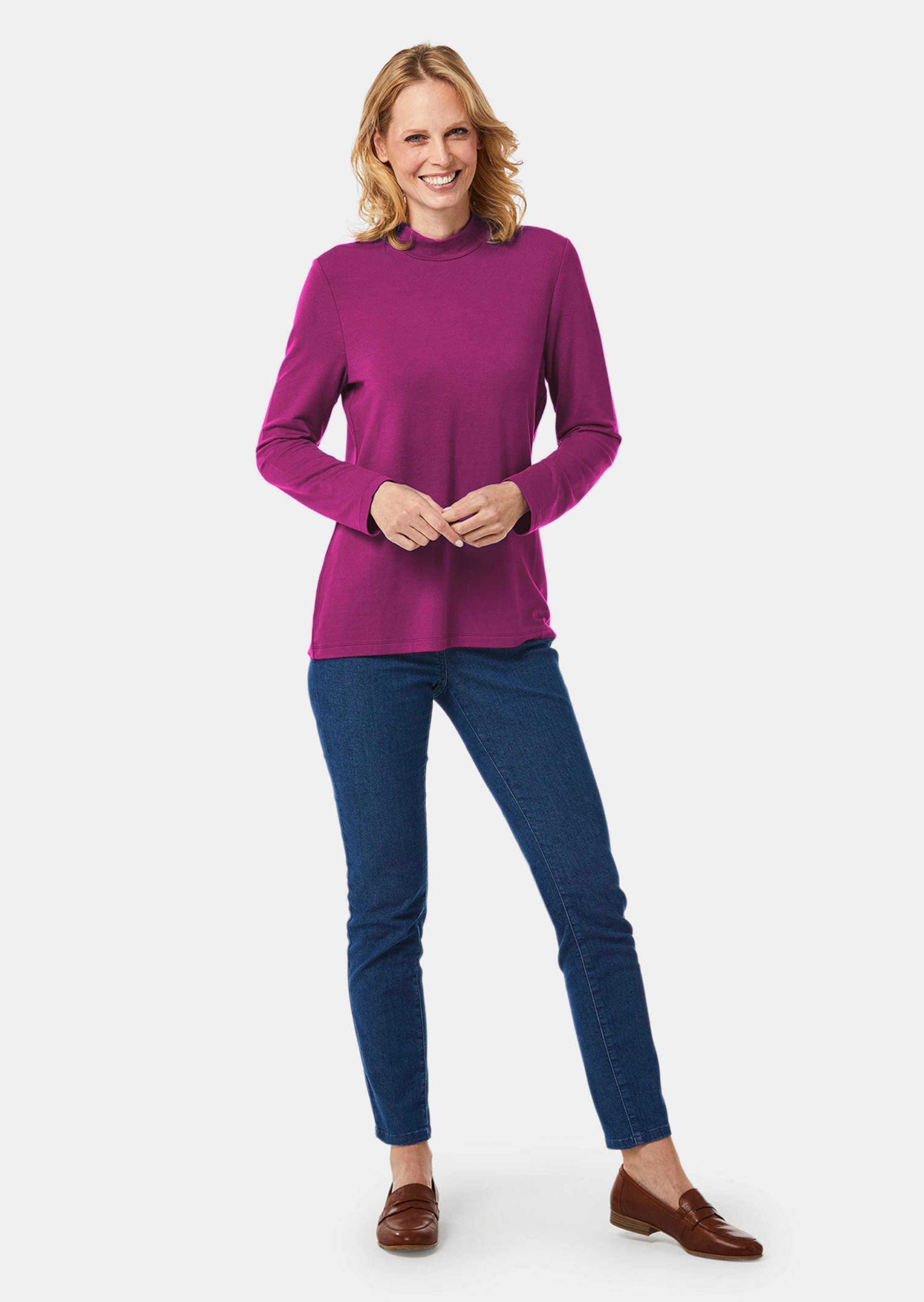 T-shirt à col droit à manches longues - baie - Gr. 52 de Goldner Fashion