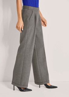 Wide-Leg-Hose mit Zierriegel in Lederoptik thumbnail 4