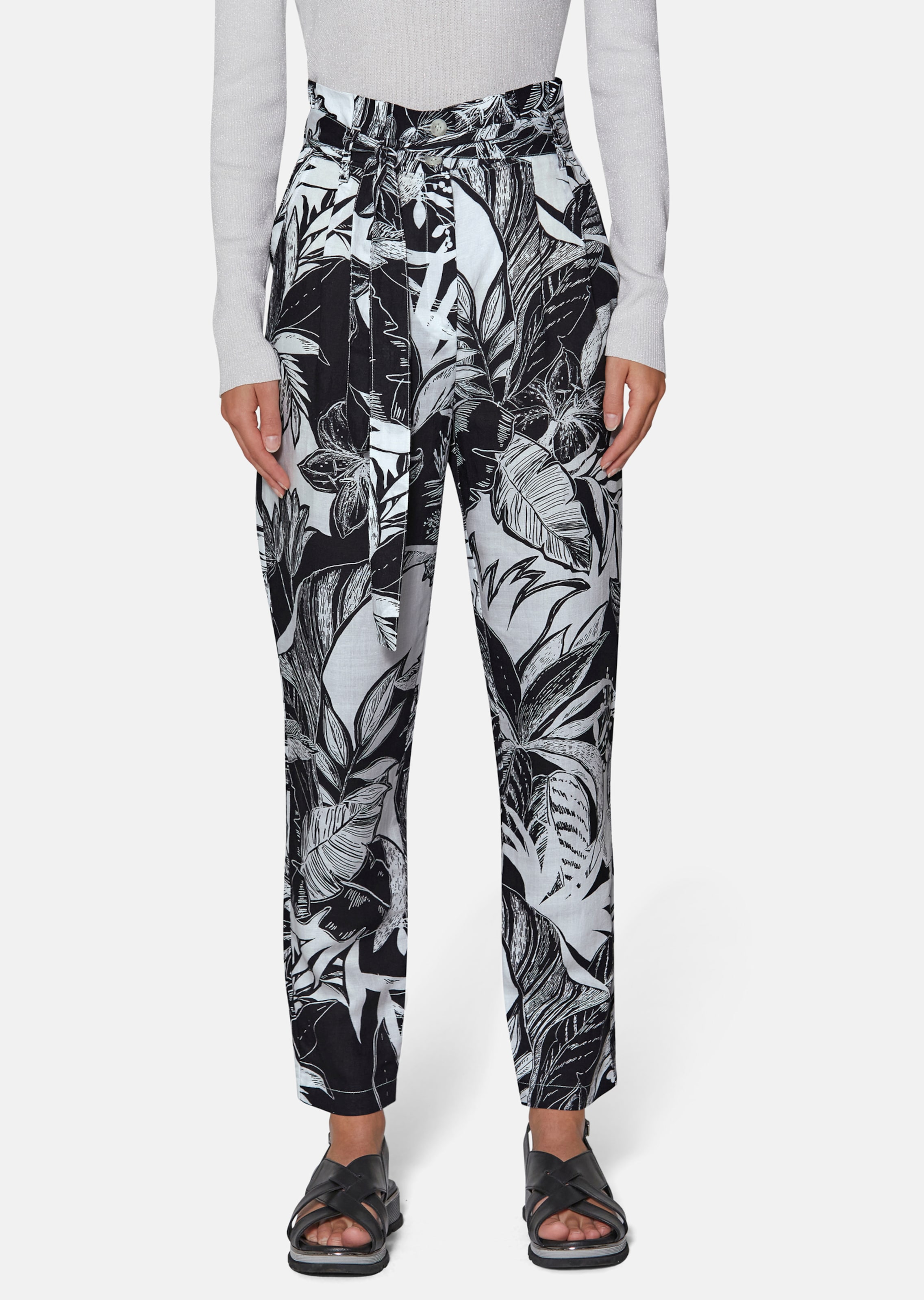 Cargo trousers with floral print