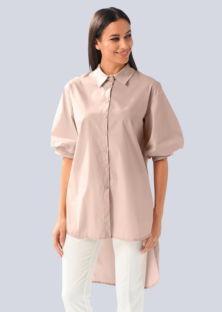 Longbluse mit Puffärmeln