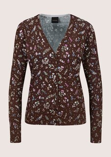 Feine Strickjacke mit Blumenprint thumbnail 6