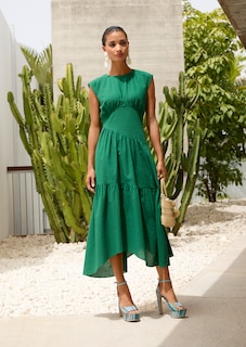 Katoenen jurk met strokenrok thumbnail 7