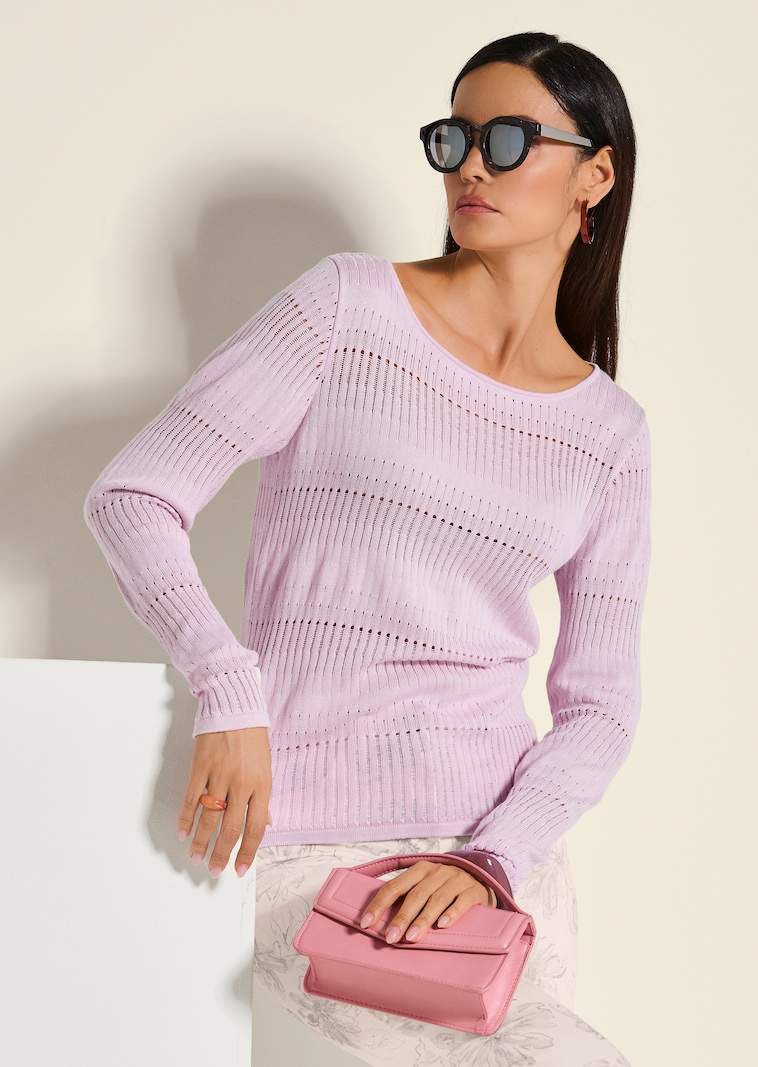 Rundhals-Pullover im Muster-Mix