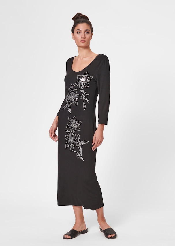 Midi dress with embroidery and sequins 1
