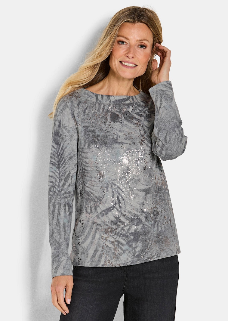 Sweatshirt in Metallic-Optik