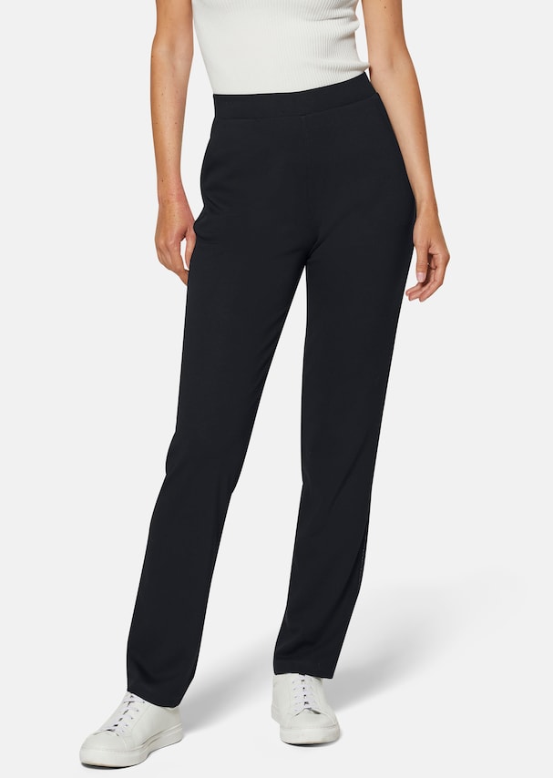 Elegant, sporty straight-leg trousers