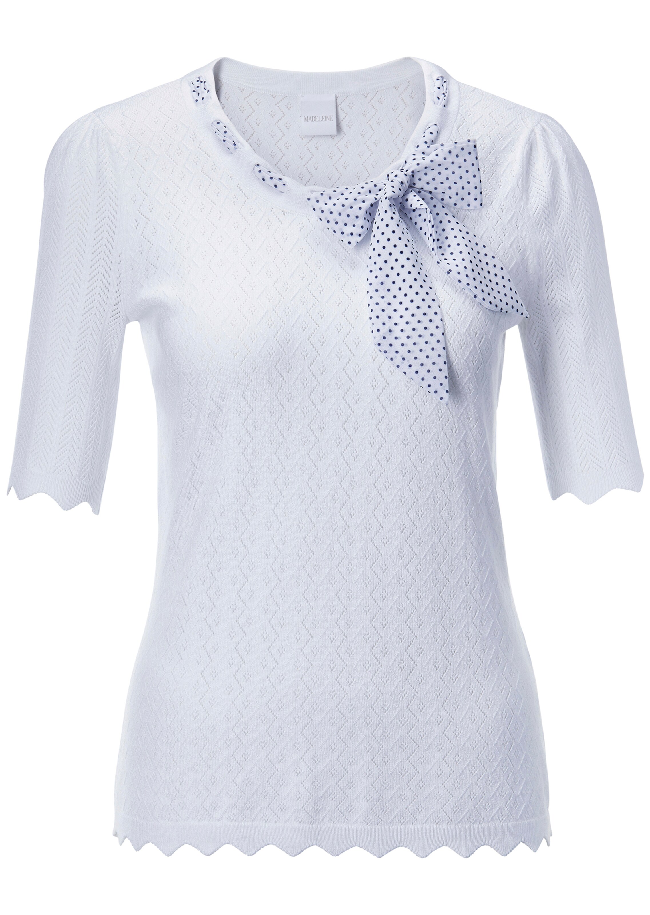 Ajourpullover mit dekorativer Schluppe