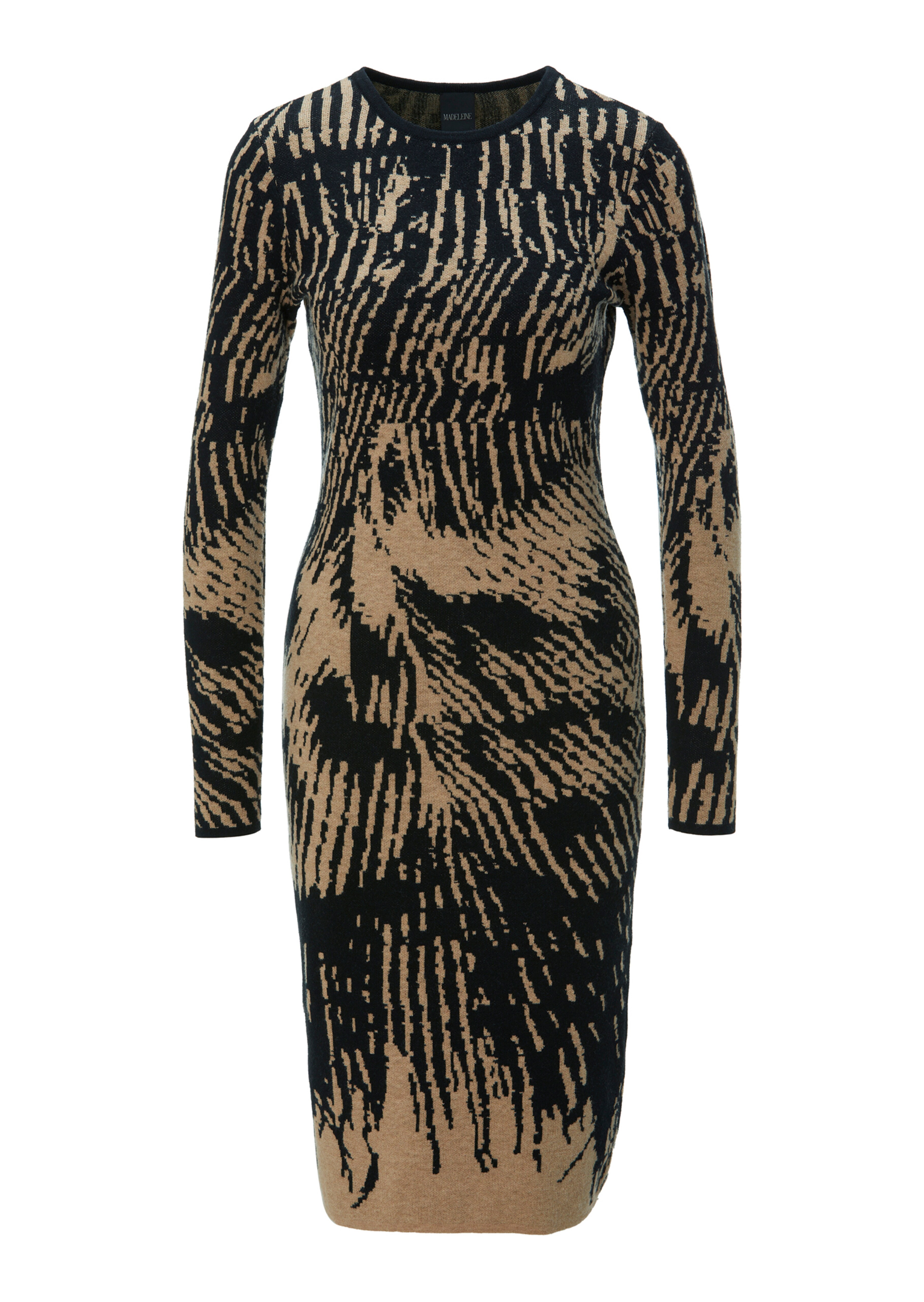 Jacquard-Strickkleid in hochwertiger Wollmischung