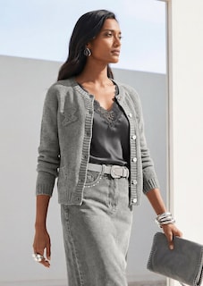 Kaschmir-Strickjacke mit Handstickerei thumbnail 1