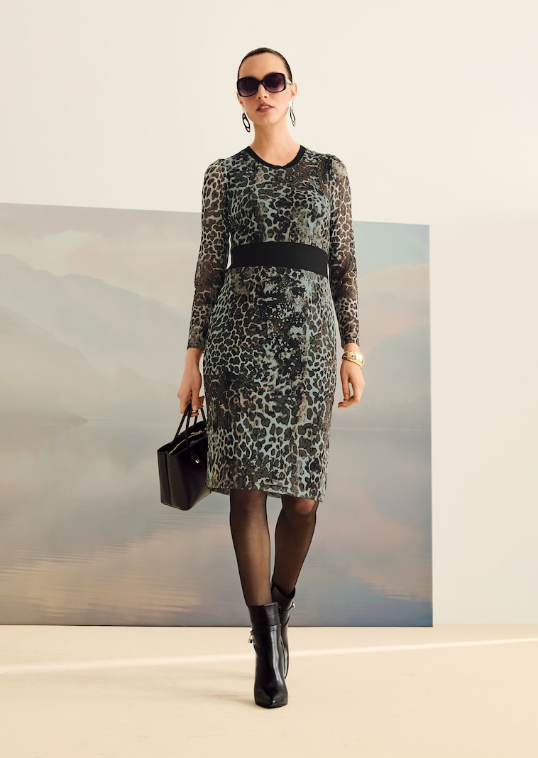 Etui-Kleid im Animal-Design