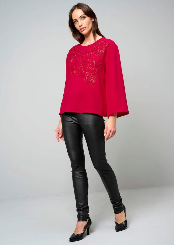 Bluse mit Perlenmotiv 3