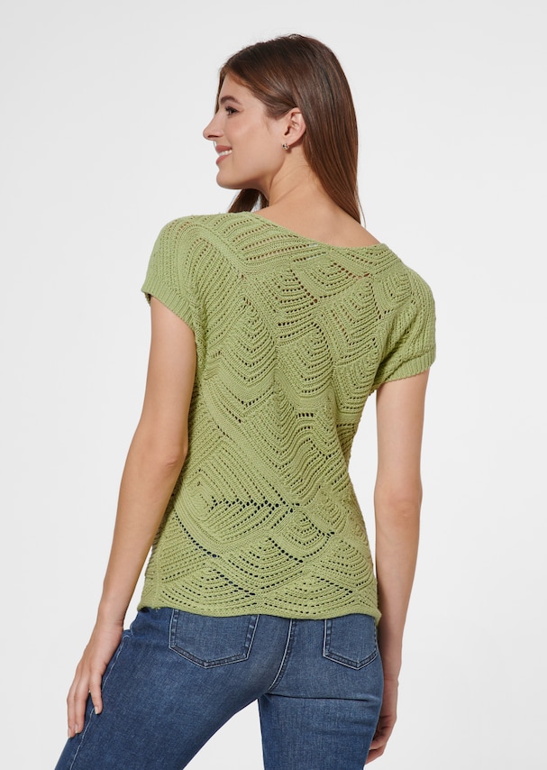 Short-sleeved jumper with wavy texture 2