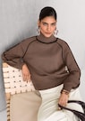 Strickpullover mit Stehkragen und Kontrastpaspeln thumbnail 1