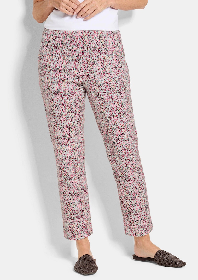 Gemusterte Schlupfhose in Stretch-Qualität