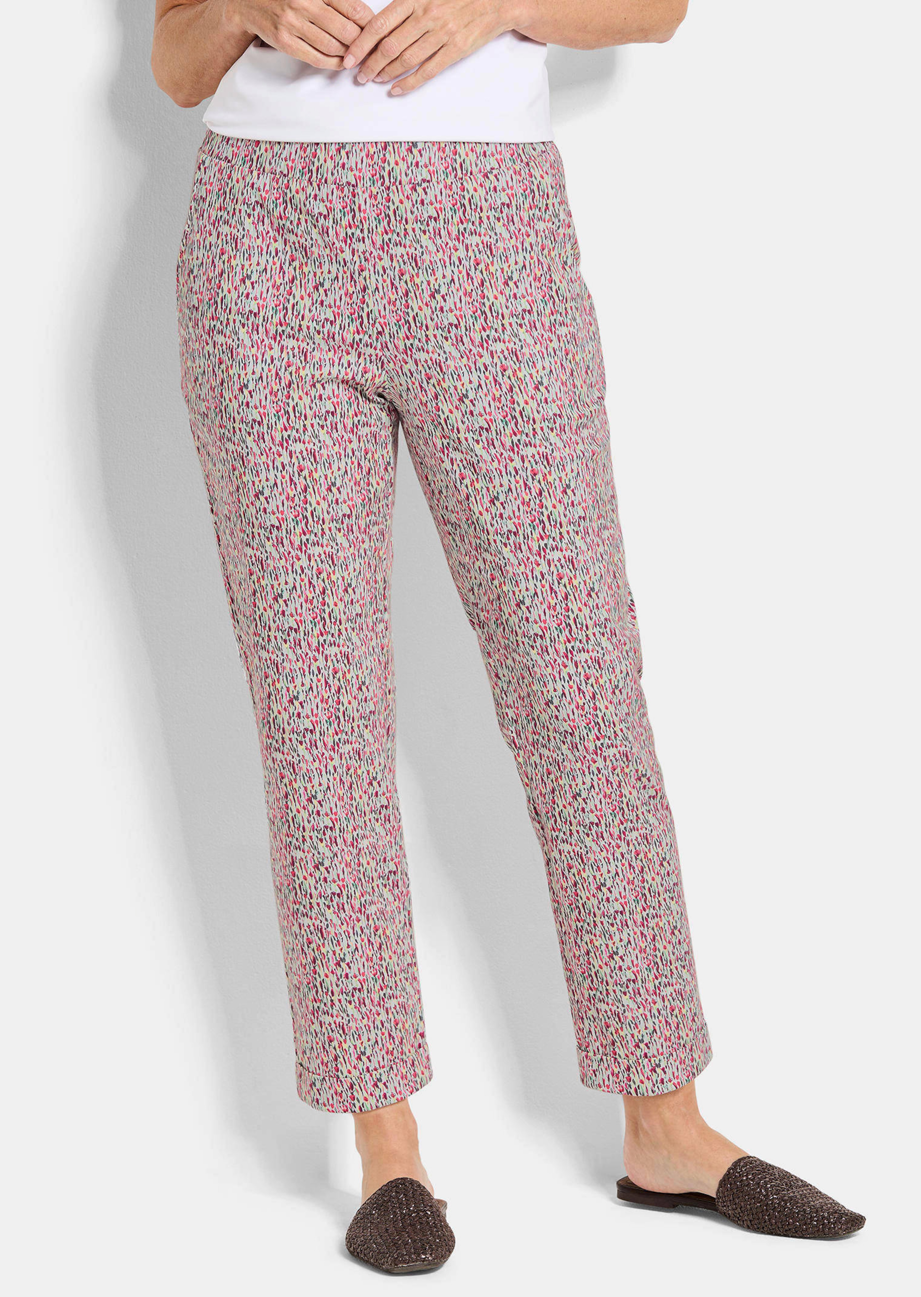 Pantalon extensible à motif