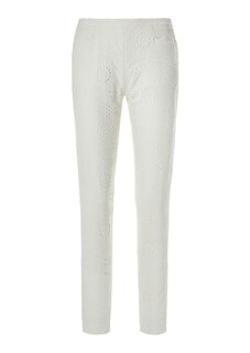 Schlanke Baumwollhose mit Stickerei-Spitze thumbnail 1