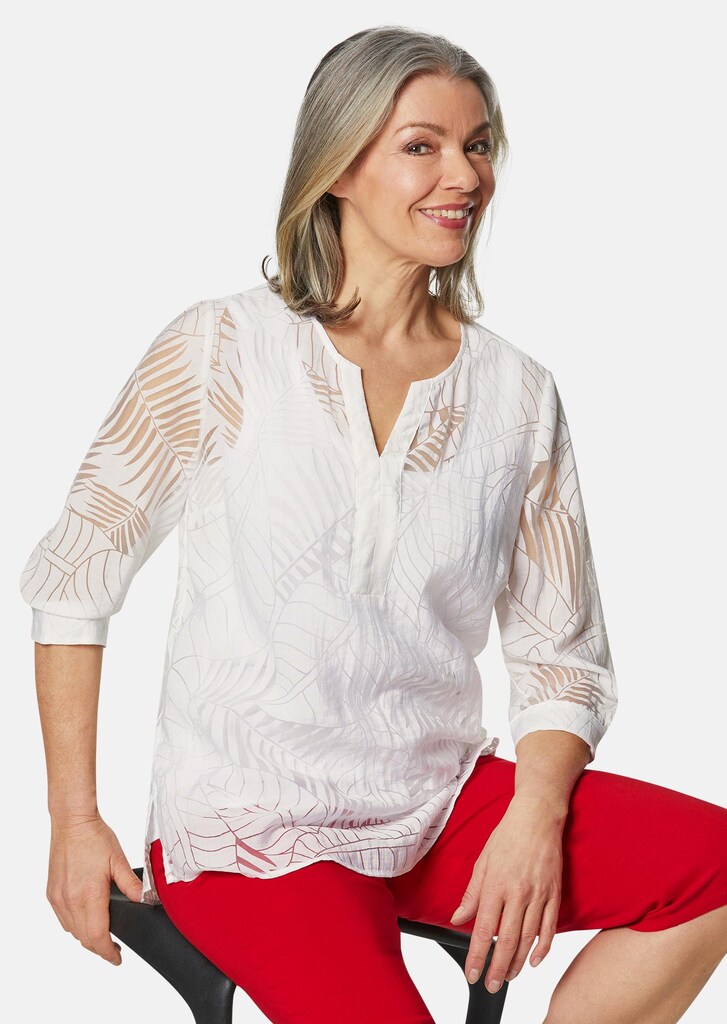 Casual gesneden etskantblouse