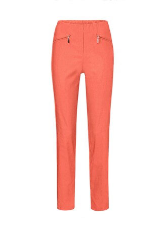 orange Pantalon hyper LOUISA extensible avec poches zippées