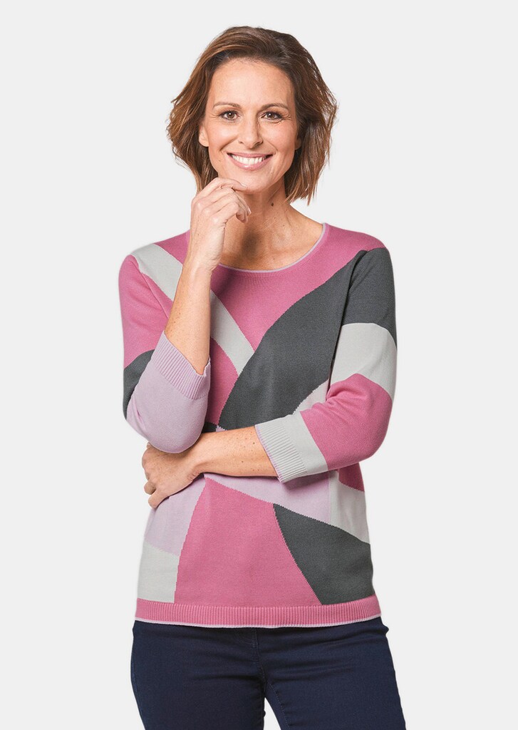Figurschmeichelnder Pullover aus reiner Baumwolle
