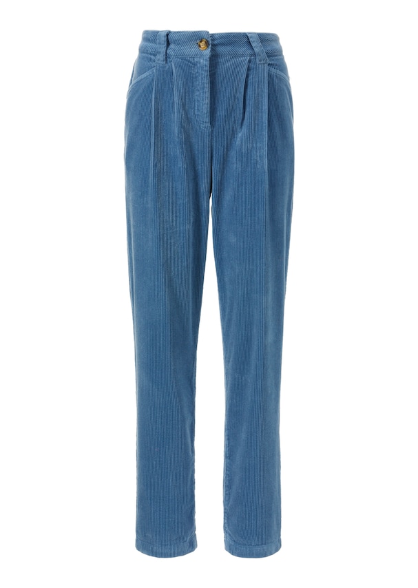 Corduroy trousers with pleats