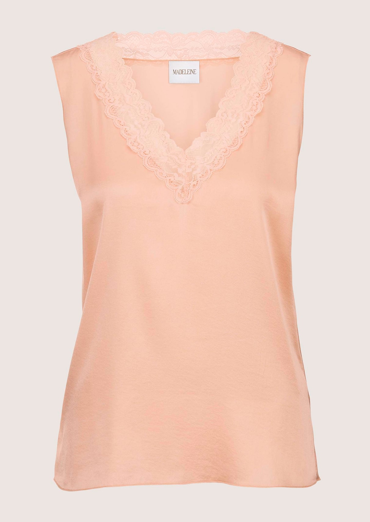 Lingerie-Top mit V-Ausschnitt und edler Spitze