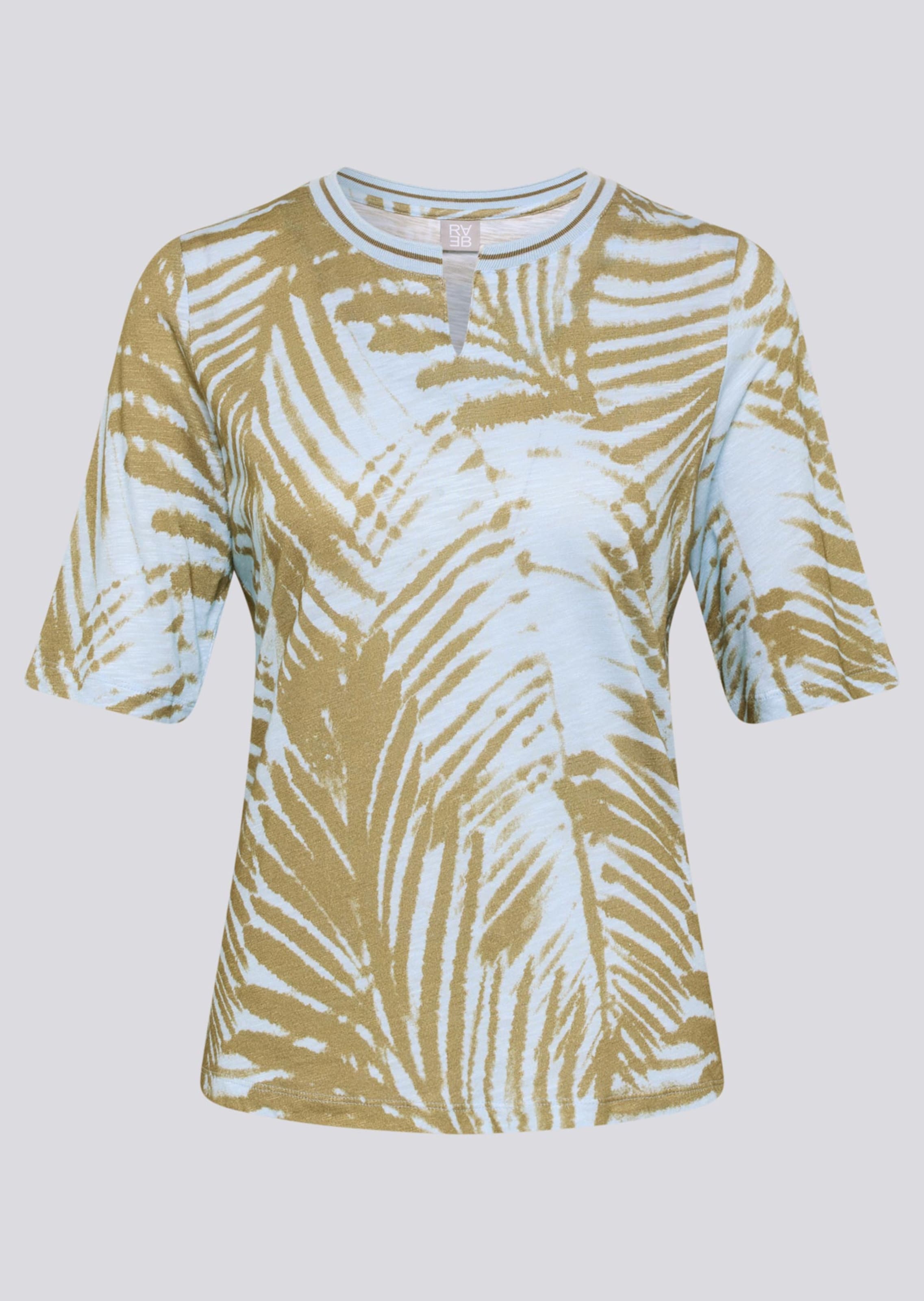 T-shirt flammée avec imprimé de feuilles