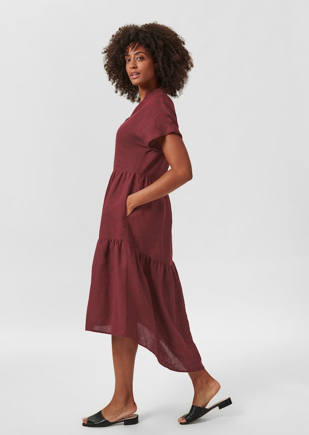 Linen dress with tiered flounces 3