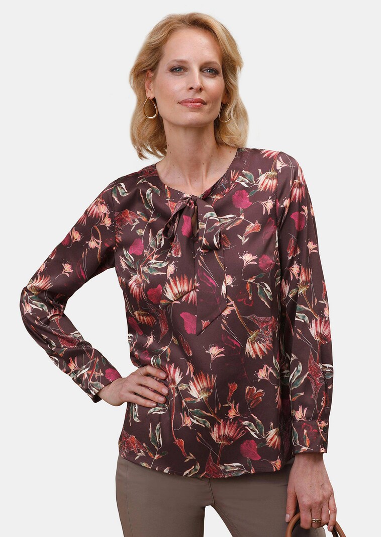 Gedessineerde blouse van satijnstof