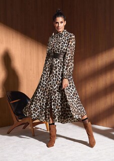 Langes Kleid mit Leo-Druck thumbnail 2